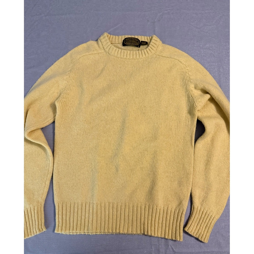Sweater‎ Emporium Vintage Wool Blend Crewneck Sweater Yellow Womens Medium
